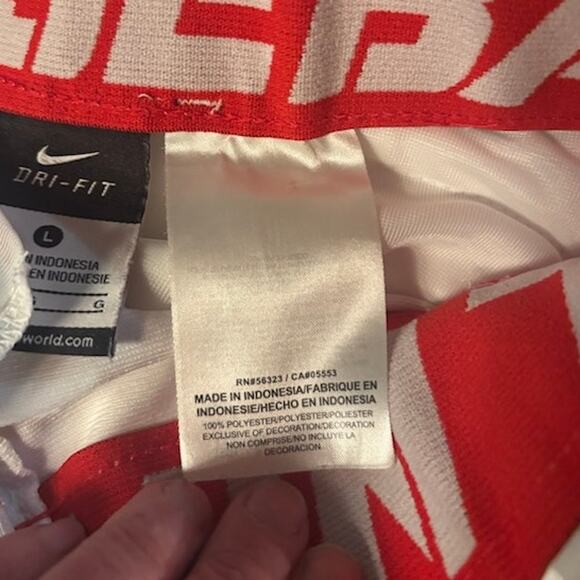 Nike Baseball Softball Pants Uniform White and Red Dri-fit Pockets Men's L - Picture 9 of 11